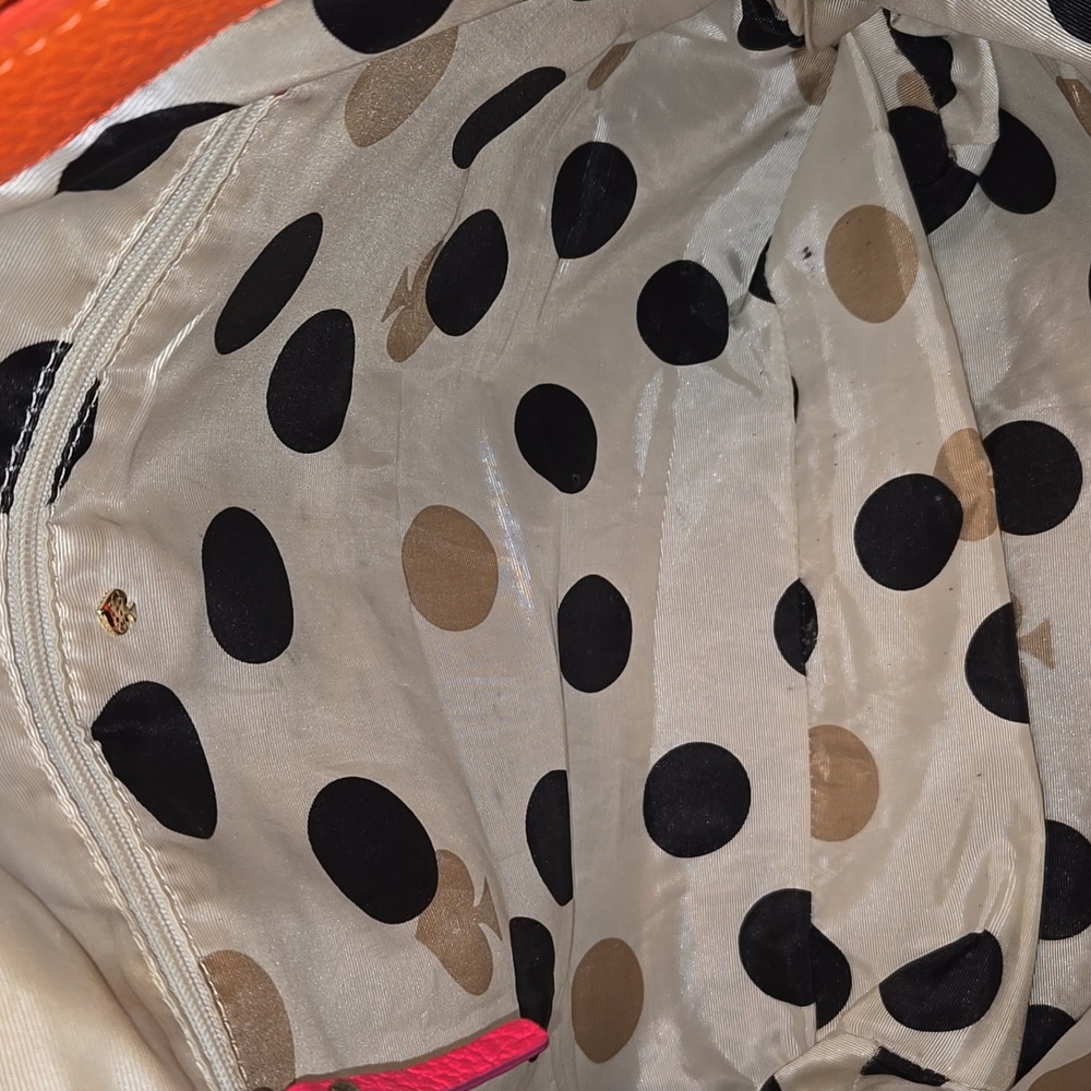 Kate Spade Pebble Leather Tote Orange & Pink - Picture 4 of 12